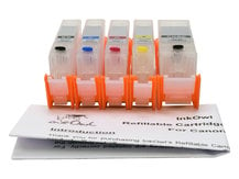Easy-to-refill Cartridge Pack for use with CANON PGI-5, CLI-8 (5 cartridges)